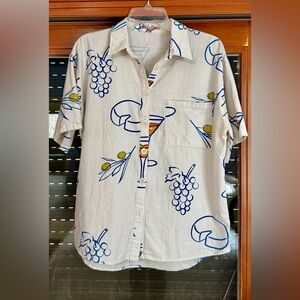 Women’s Fun Wine, Grapes and Cheese Blouse.